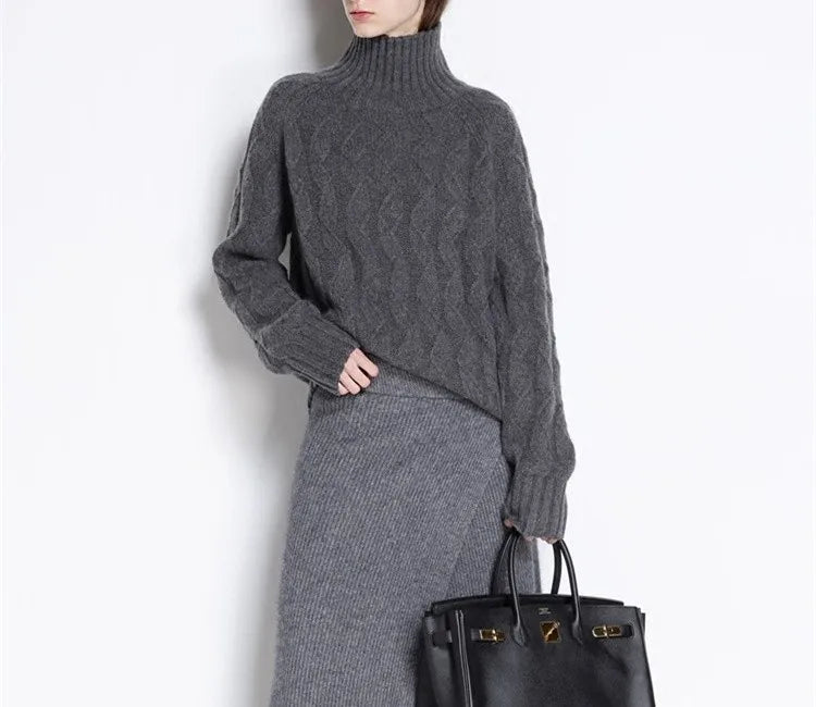 Ms Audrey's House Turtleneck Knit Sweater