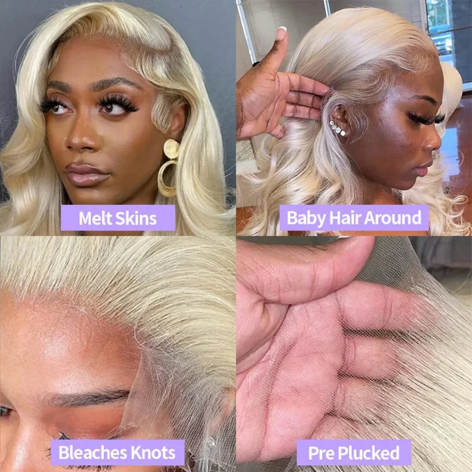 250 Density 613 Blonde 13x6 Hd Lace Frontal Wig Body Wave Human Hair Wigs Real Brazilian Straight Colored Human Hair For Women