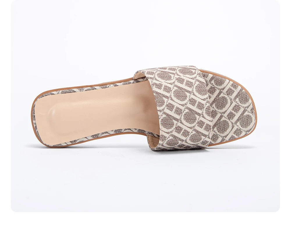 Classic Simple Design Wearable Comfortable Anti-slip Sole Letter Printed Slippers Seasonal New Summer Fashion Women's Sandals