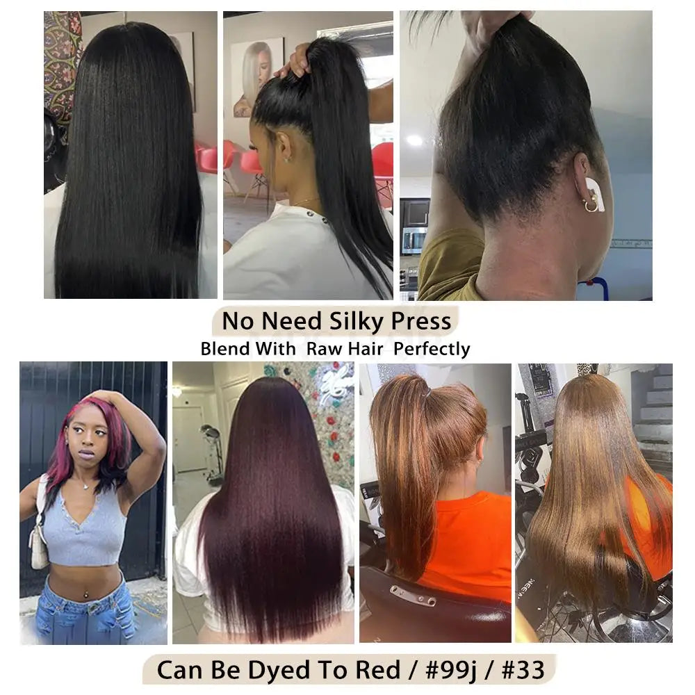 MRS HAIR Light Yaki Tape In Hair Extensions Human Hair Cuticle Remy Tape in Extensions SilkPressed Yaki Tape ins 12-26inch 20pcs