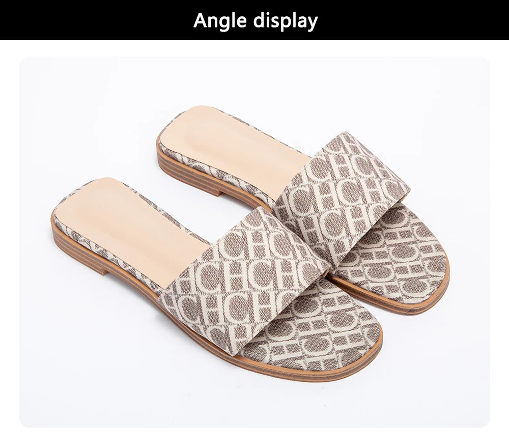 Classic Simple Design Wearable Comfortable Anti-slip Sole Letter Printed Slippers Seasonal New Summer Fashion Women's Sandals