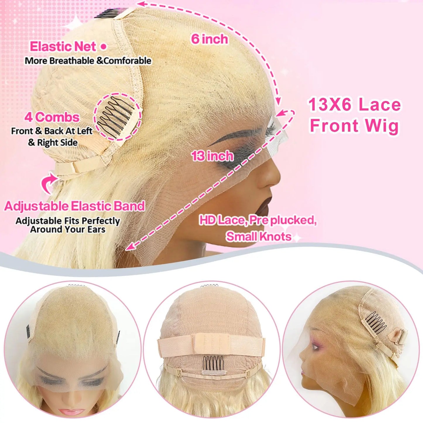 250 Density 613 Blonde 13x6 Hd Lace Frontal Wig Body Wave Human Hair Wigs Real Brazilian Straight Colored Human Hair For Women