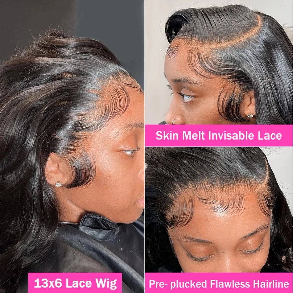 40 Inch Transparent Lace Frontal Wigs 13x6 13x4 HD Body Wave Human Hair Front Wig 200 Density Pre Plucked Lace Wigs For Women