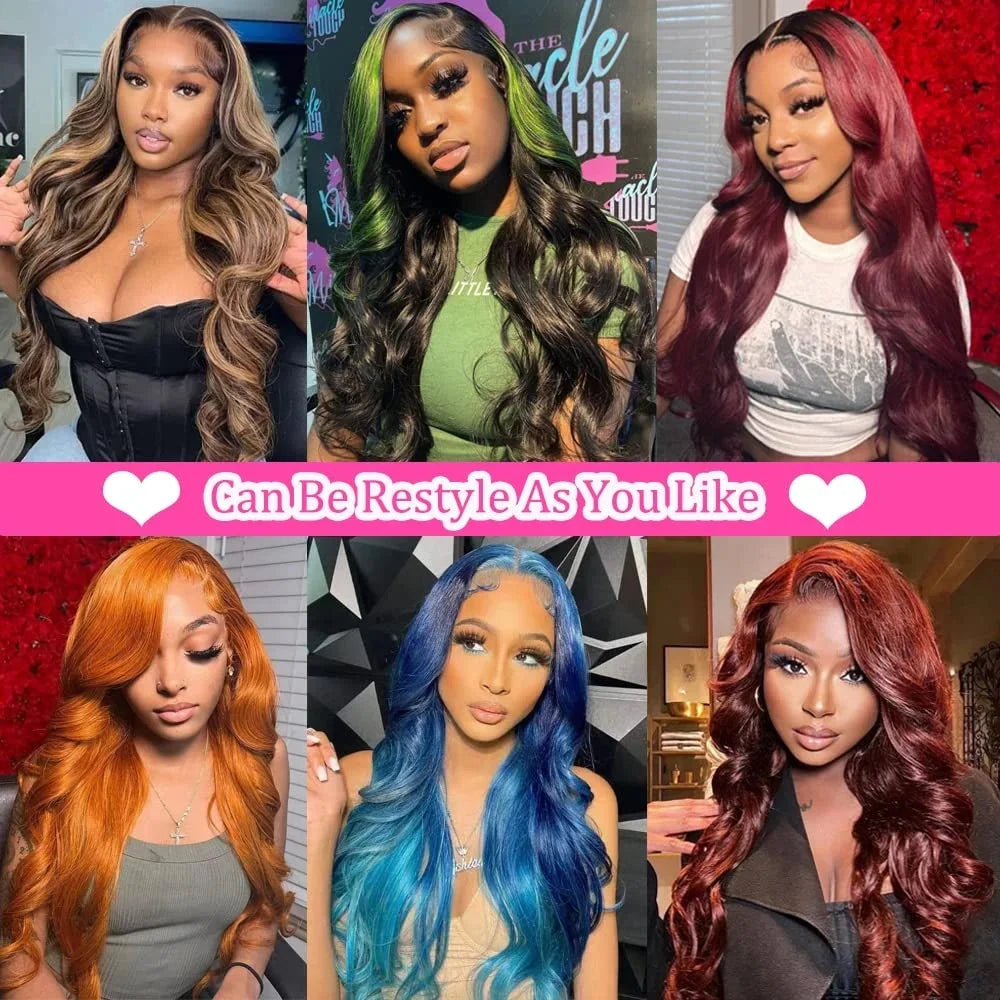 40 Inch Transparent Lace Frontal Wigs 13x6 13x4 HD Body Wave Human Hair Front Wig 200 Density Pre Plucked Lace Wigs For Women