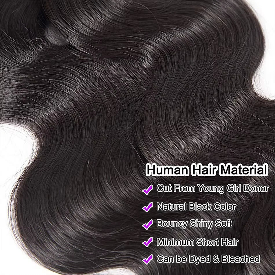 16A Body Wave Bundles Human Hair 30 40 Inch Remy Brazilian Virgin Weave Hair 3 4 5 Pcs Unprocessed Raw Hair Bundles Extensions