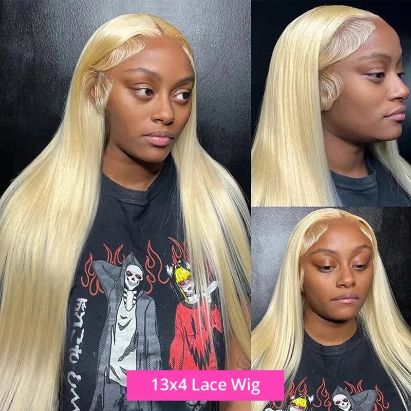 613 HD Transparent Lace Frontal Wig 13x6 Blonde Straight 100% Human Hair Wigs For Women choice Pre Plucked Brazilian Hair