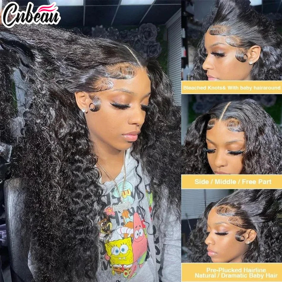 30-34 Inch 220% Deep Wave 13x6 HD Lace Frontal Wig Brazilian Curly Wigs For Women 13x4 Lace Front Human Hair Wig 4x4 Pre Plucked