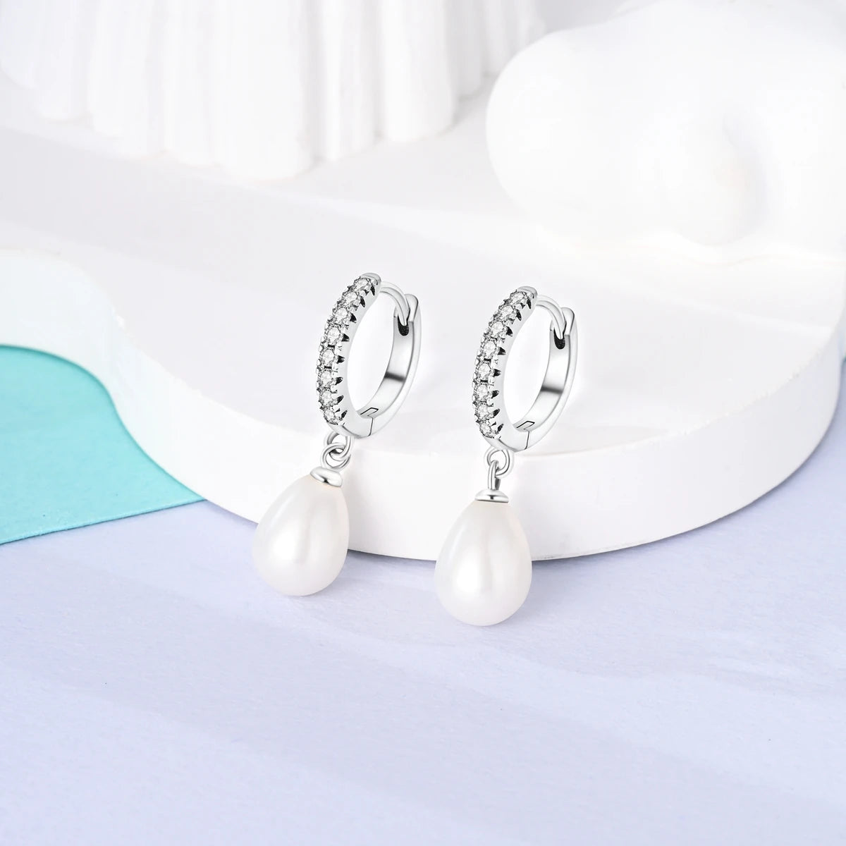 Original 925 Sterling Silver Women Hoop Earrings High Quality Shine Zircon U Shaped Classic Style Earring For Women Jewelry Gift