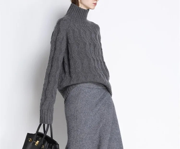 Ms Audrey's House Turtleneck Knit Sweater