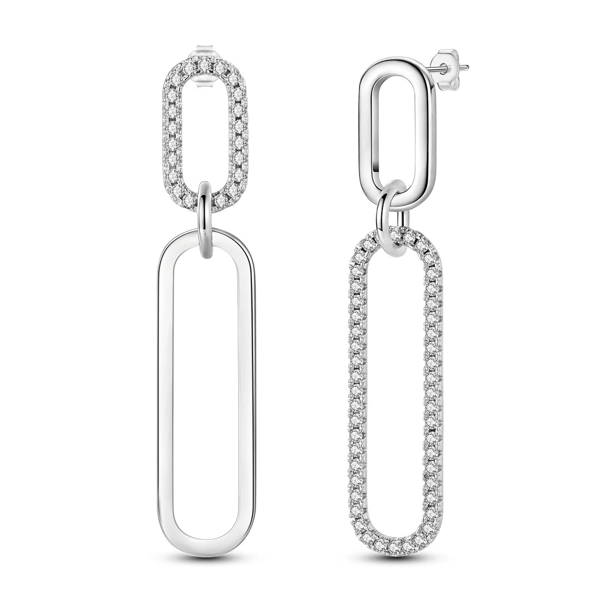Original 925 Sterling Silver Women Hoop Earrings High Quality Shine Zircon U Shaped Classic Style Earring For Women Jewelry Gift