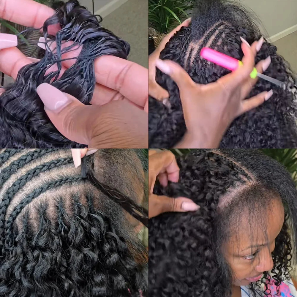 12A Small Spirals Curly Crochet Human Hair Extensions Deep Pixie Curls Crochet Hair Pre Separated Knotless Miracle Knot Braids