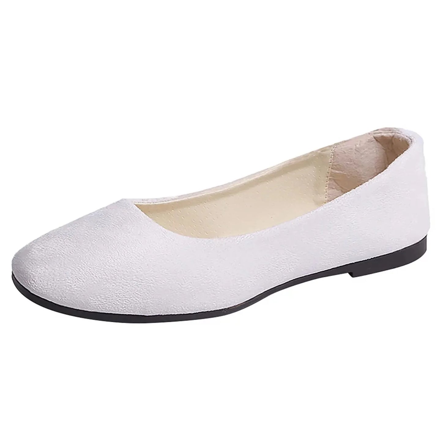 2025 Women Suede Square Flat Heel Shallow Female Shoes Spring Summer Square Toe Basic Concise Women Pumps Size 34-39
