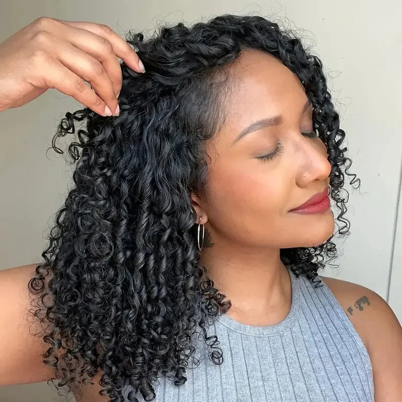 Feather Crochet Human Hair Knotless Pixie Curls Extensions Lightweight Pre Separated For Braids Small Spirals Curly Crochet Hair