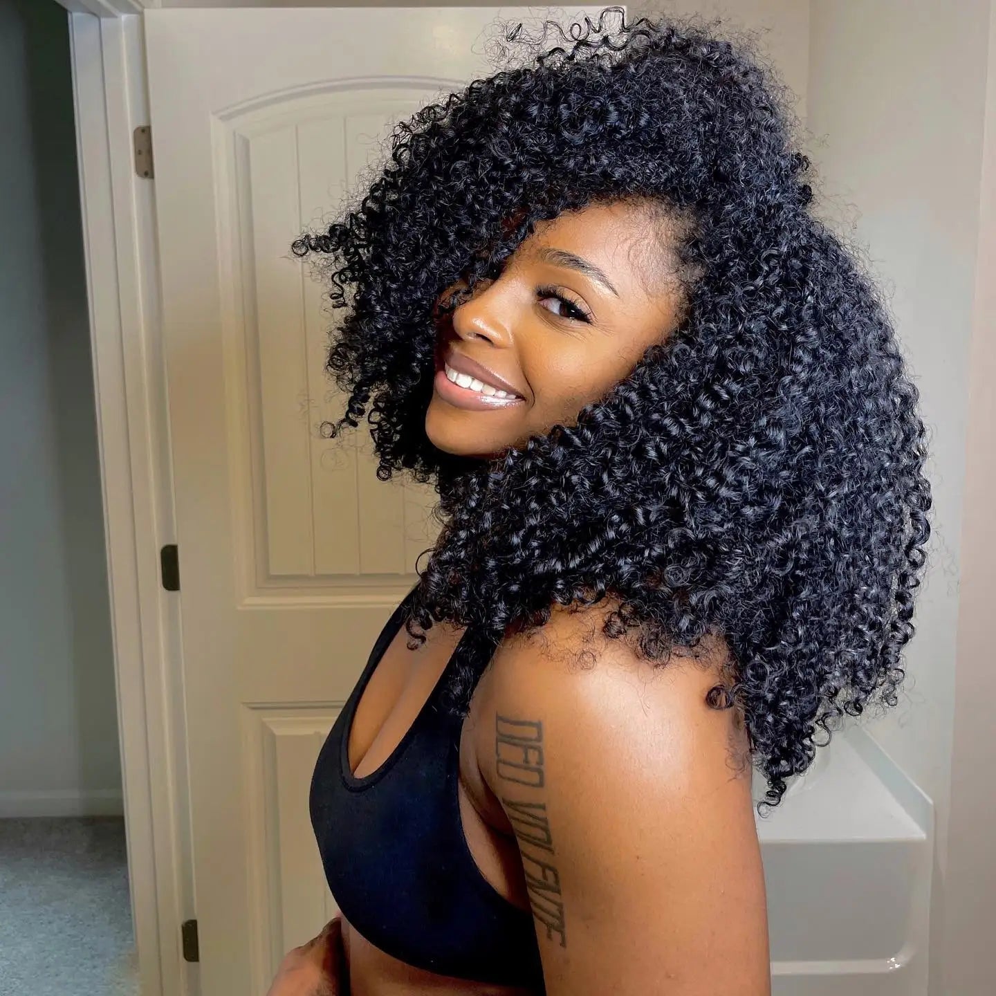 12A Small Spirals Curly Crochet Human Hair Extensions Deep Pixie Curls Crochet Hair Pre Separated Knotless Miracle Knot Braids