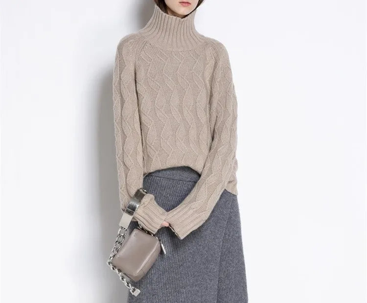 Ms Audrey's House Turtleneck Knit Sweater