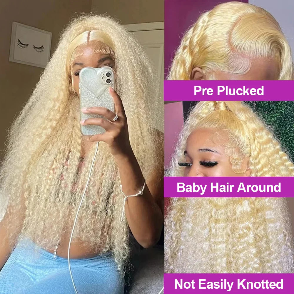 613 Loose Deep Wave Frontal Wig 13x6 HD Water Wave Lace Front Wig 30 40 Inch Honey Blonde 13x4 Lace Front Curly Human Hair Wigs
