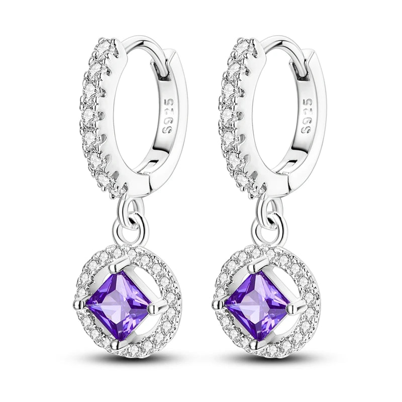 Original 925 Sterling Silver Women Hoop Earrings High Quality Shine Zircon U Shaped Classic Style Earring For Women Jewelry Gift