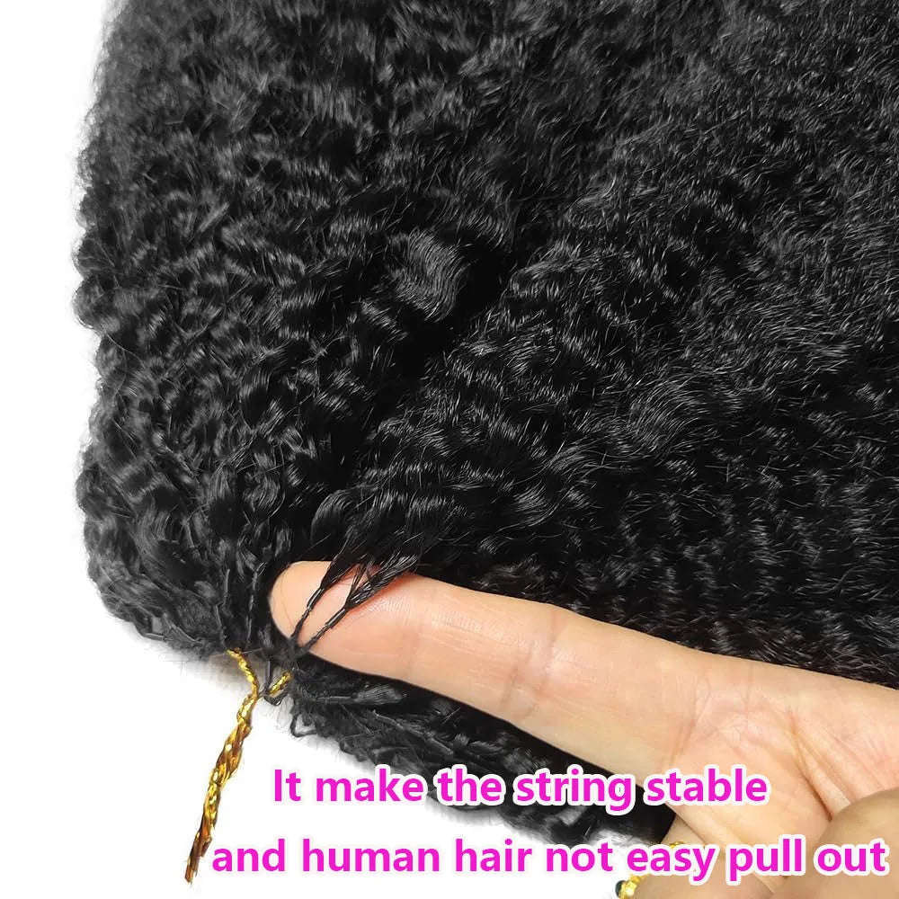 Kinky Straight Feather Crochet 100% Human Hair Extension Pre Separated Knotless Crochet Hair Bundles For Reusable Boho Braids
