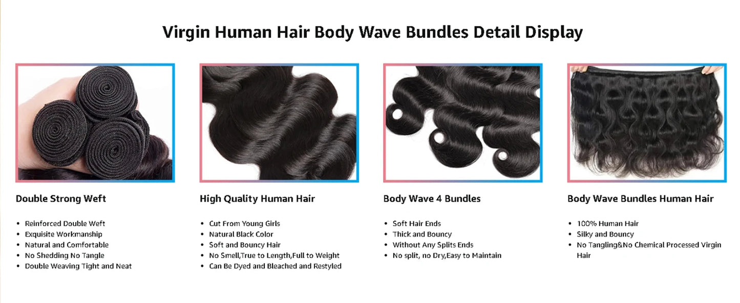 30 40 Inch Bone Straight 100% Bundles Deal Brazilian Virgin Human Hair Body Wave 4 5 Bundles Raw Hair Extensions Natural Color