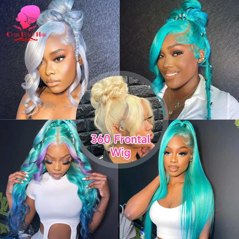 13x6 360 Lace Wig Human Hair Pre Plucked 613 Blonde Colored Lace Front Wigs Bone Straight Ponytail Human Hair Lace Frontal Wig