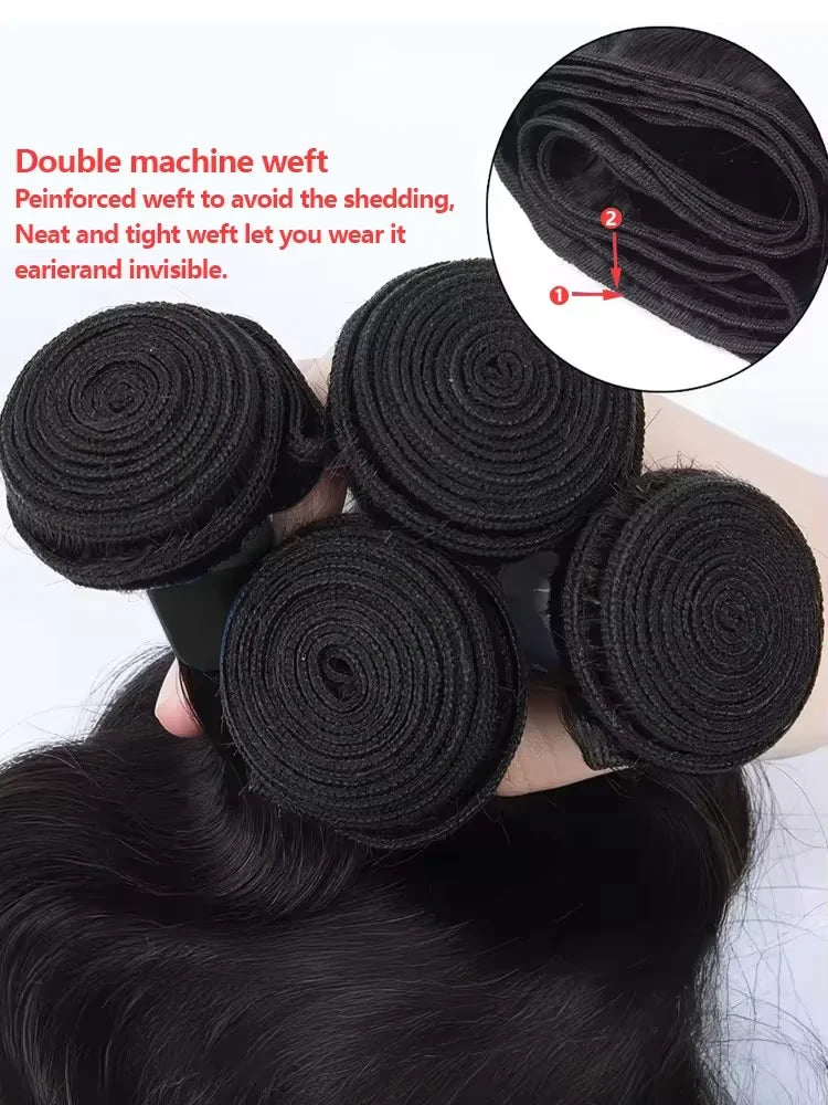 Brazilian Human Hair Bundles Body Wave 3 4 Bundles 30 Inch Raw Virgin Remy Hair Extensions For Women Sew In Quick Weave Bundle