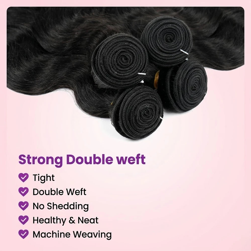 16A 38 40 Inch Body Wave Bundles Human Hair Brazilian Weaving Natural Black 4 5 Bundles Deal Virgin Hair Raw Hair Extensions