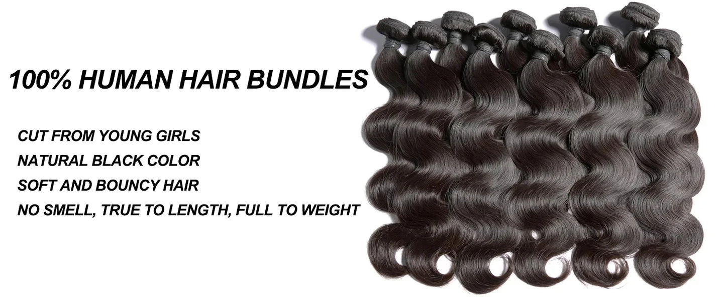 16A Body Wave Bundles Human Hair 30 40 Inch Remy Brazilian Virgin Weave Hair 3 4 5 Pcs Unprocessed Raw Hair Bundles Extensions