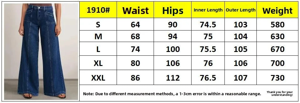 Women's High Waist Flared Wide Leg Jeans Elastic Western Sle Spring Autumn High Elastici Ladies Jeans European Sle
