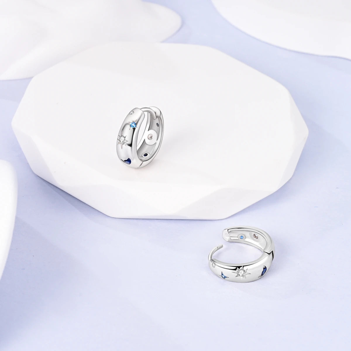 Original 925 Sterling Silver Women Hoop Earrings High Quality Shine Zircon U Shaped Classic Style Earring For Women Jewelry Gift