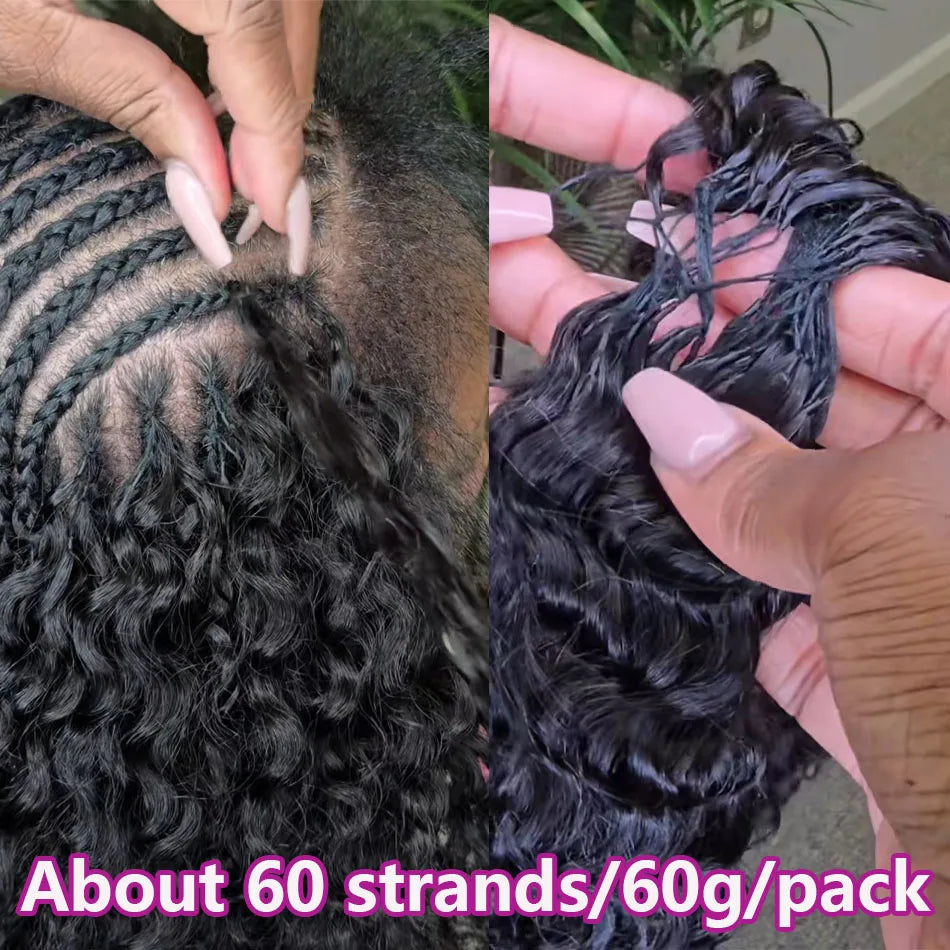 Feather Crochet Human Hair Knotless Pixie Curls Extensions Lightweight Pre Separated For Braids Small Spirals Curly Crochet Hair