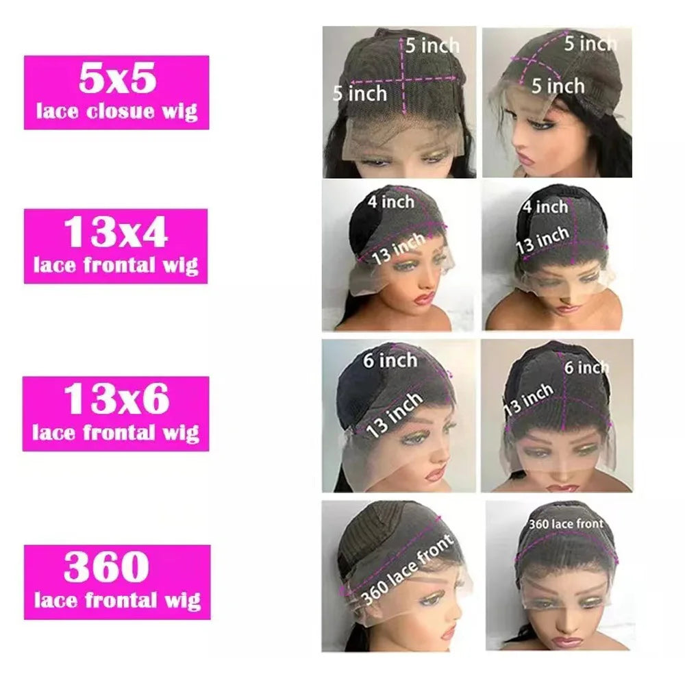 30 40 Inch Body Wave 13x6 HD Lace Frontal Wig Brazilian 13x4 Transparent Lace Front Human Hair Wigs For Women Pre Plucked