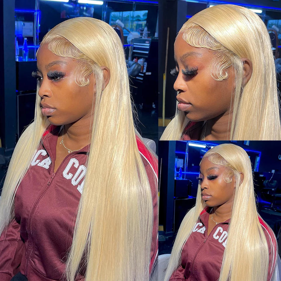 613 HD Transparent Lace Frontal Wig 13x6 Blonde Straight 100% Human Hair Wigs For Women choice Pre Plucked Brazilian Hair