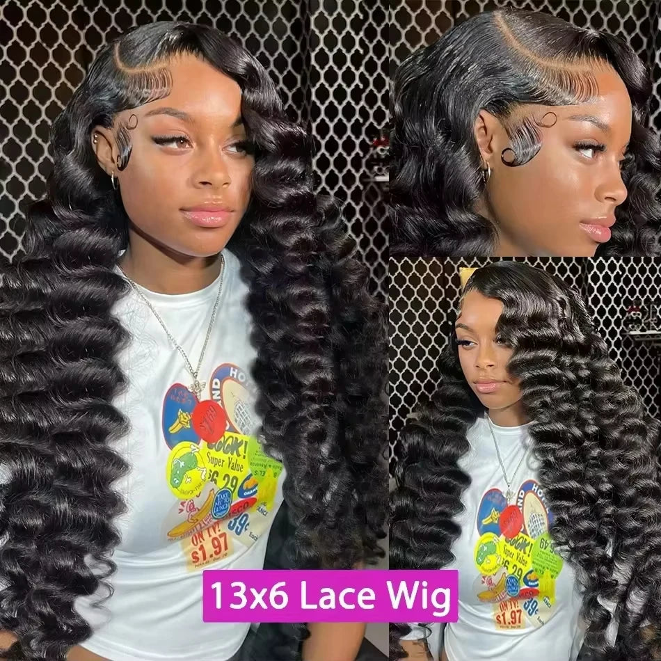 250% Density 13x4 13x6 Hd Lace Frontal Wigs Brazilian 38 Inch Deep Wave Human Hair 5x5 Lace Front Wig For Women Pre plucked