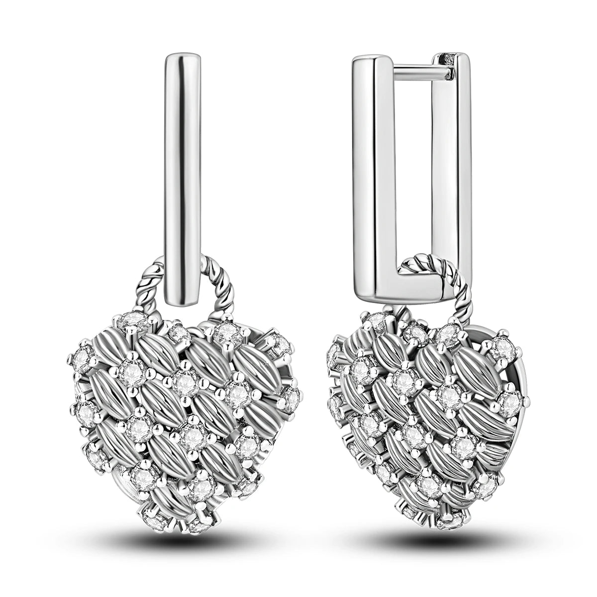 Original 925 Sterling Silver Women Hoop Earrings High Quality Shine Zircon U Shaped Classic Style Earring For Women Jewelry Gift