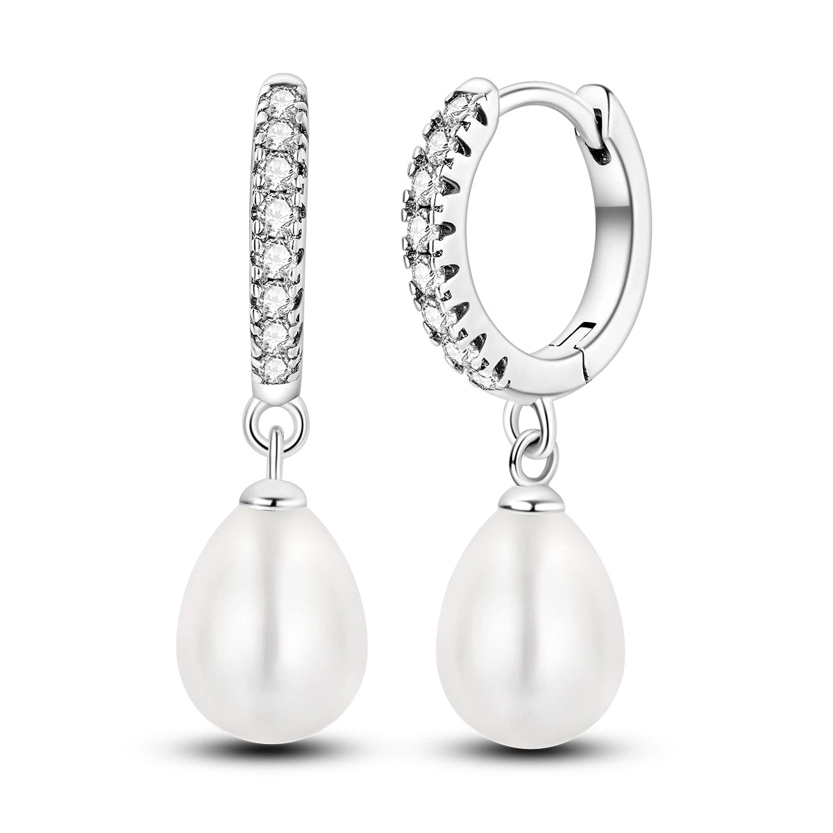 Original 925 Sterling Silver Women Hoop Earrings High Quality Shine Zircon U Shaped Classic Style Earring For Women Jewelry Gift