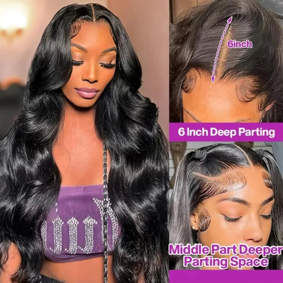 250% Density 13x4 13x6 Hd Lace Frontal Wigs Brazilian 38 Inch Deep Wave Human Hair 5x5 Lace Front Wig For Women Pre plucked