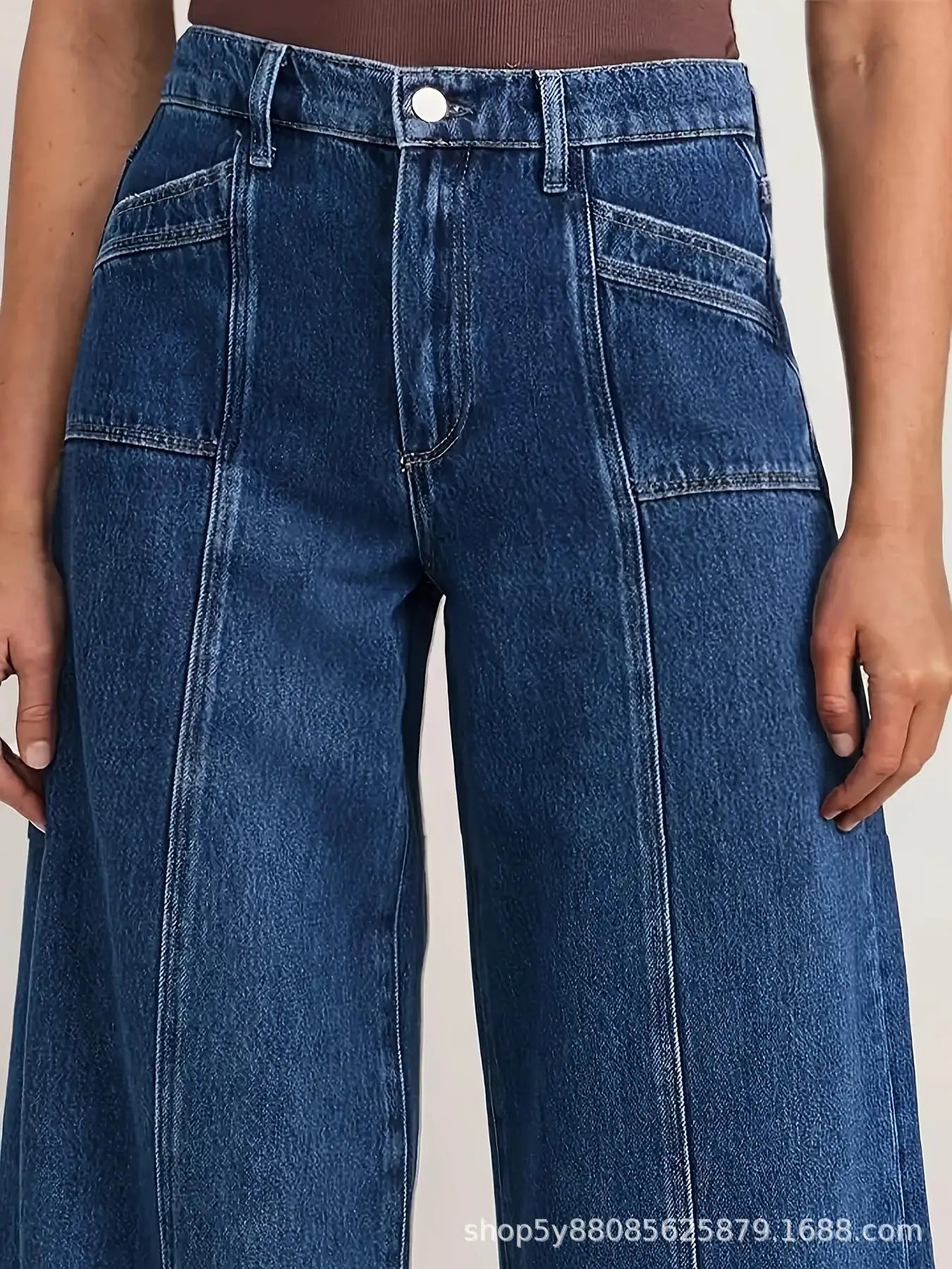 Women's High Waist Flared Wide Leg Jeans Elastic Western Sle Spring Autumn High Elastici Ladies Jeans European Sle