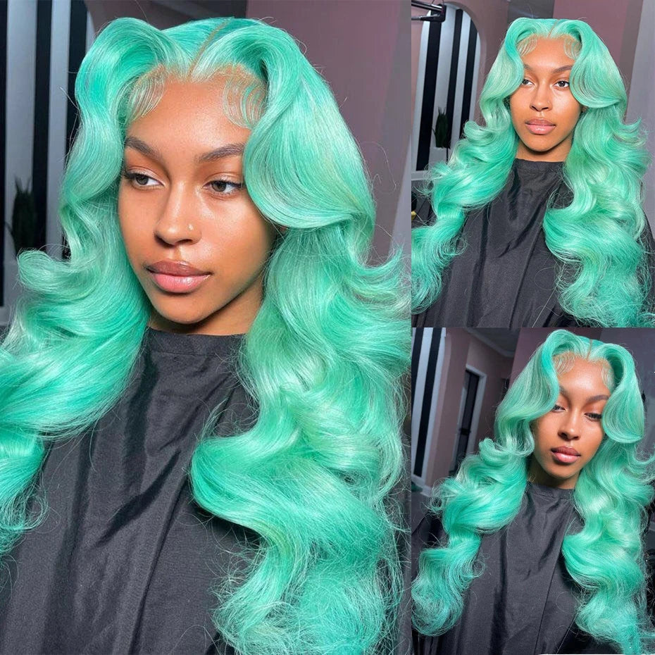 30 40 Inch Hot Pink Transparent Lace Front Wig Human Hair 13x6 Purple Green 613 Blonde Lace Frontal Wig Grey Colored Hair Wigs