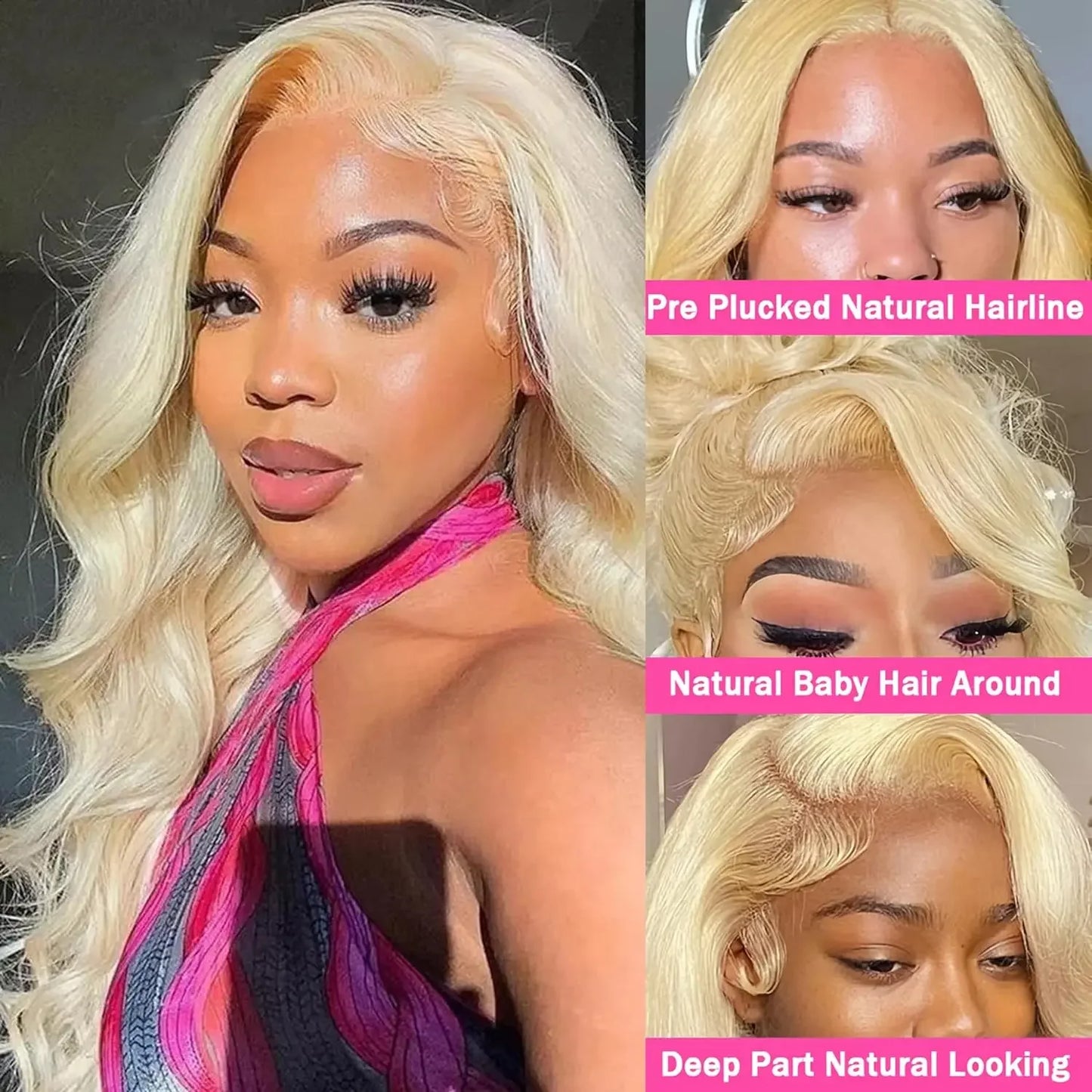 250 Density 613 Blonde 13x6 Hd Lace Frontal Wig Body Wave Human Hair Wigs Real Brazilian Straight Colored Human Hair For Women