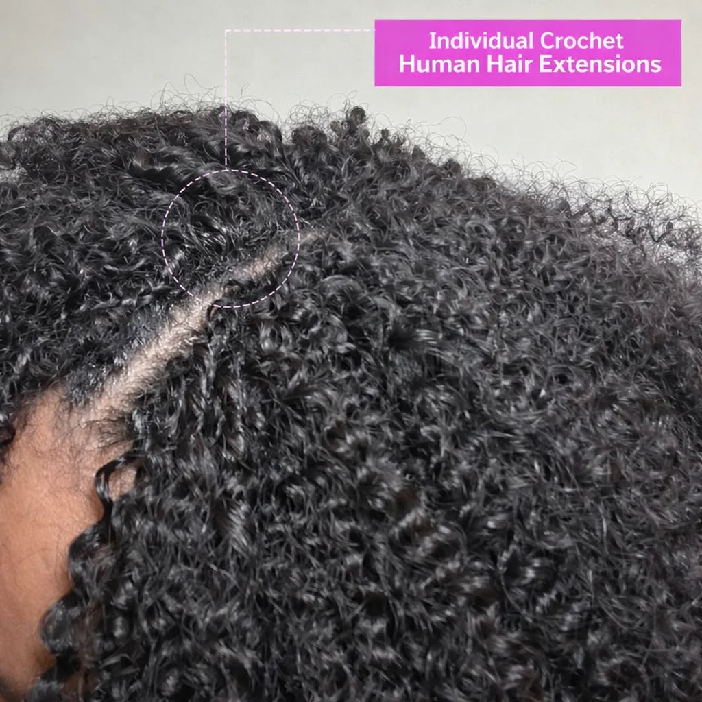 12A Small Spirals Curly Crochet Human Hair Extensions Deep Pixie Curls Crochet Hair Pre Separated Knotless Miracle Knot Braids