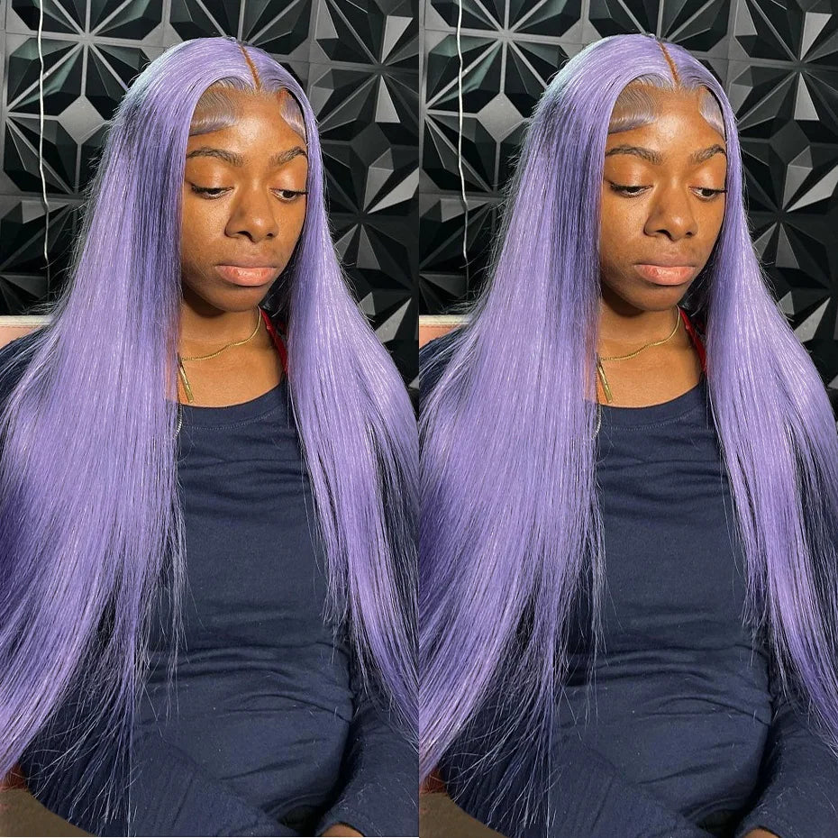 30 40 Inch Hot Pink Transparent Lace Front Wig Human Hair 13x6 Purple Green 613 Blonde Lace Frontal Wig Grey Colored Hair Wigs