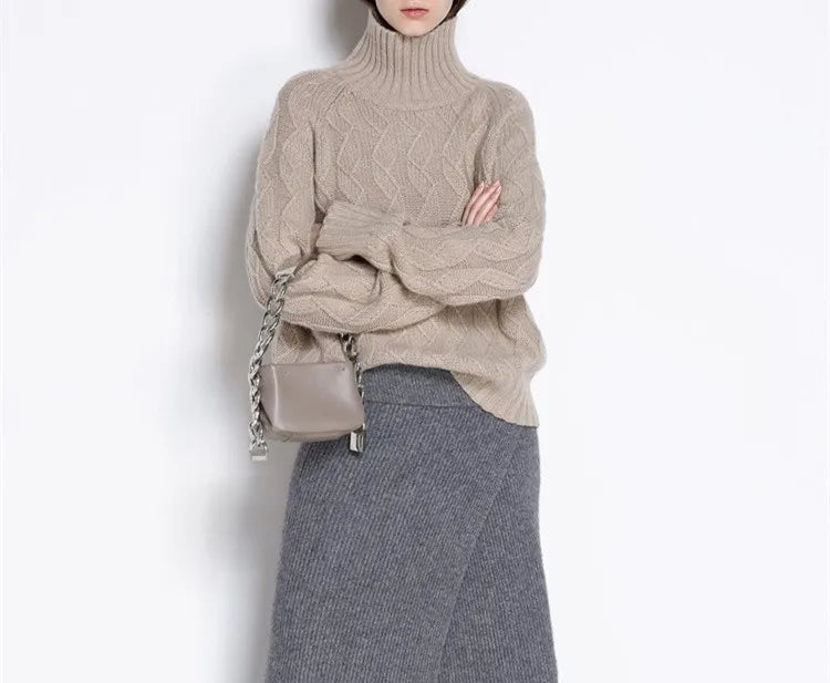 Ms Audrey's House Turtleneck Knit Sweater