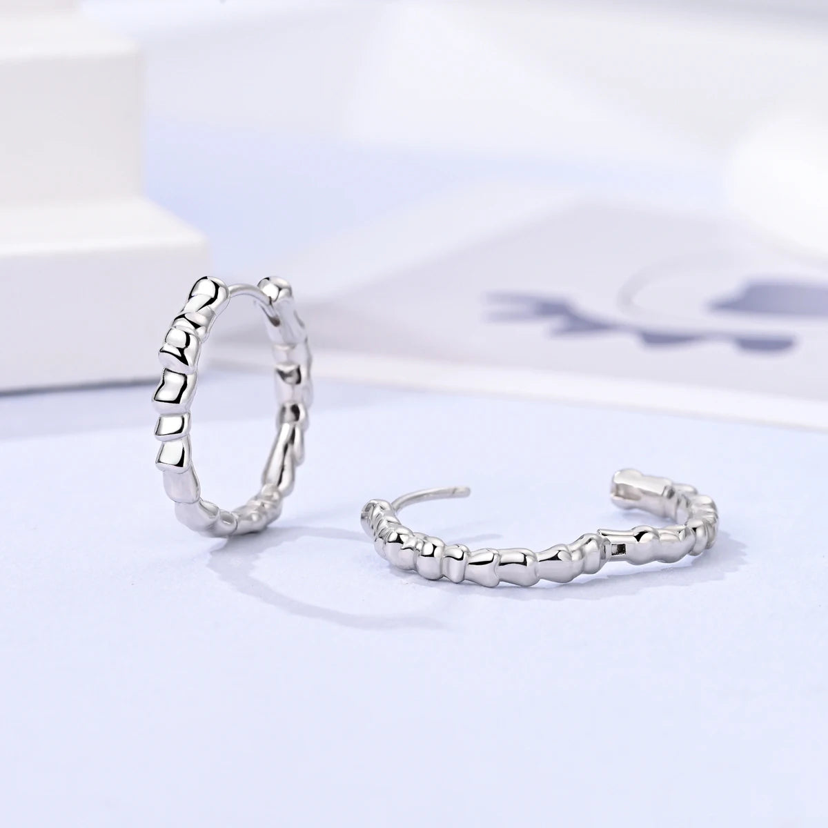 Original 925 Sterling Silver Women Hoop Earrings High Quality Shine Zircon U Shaped Classic Style Earring For Women Jewelry Gift