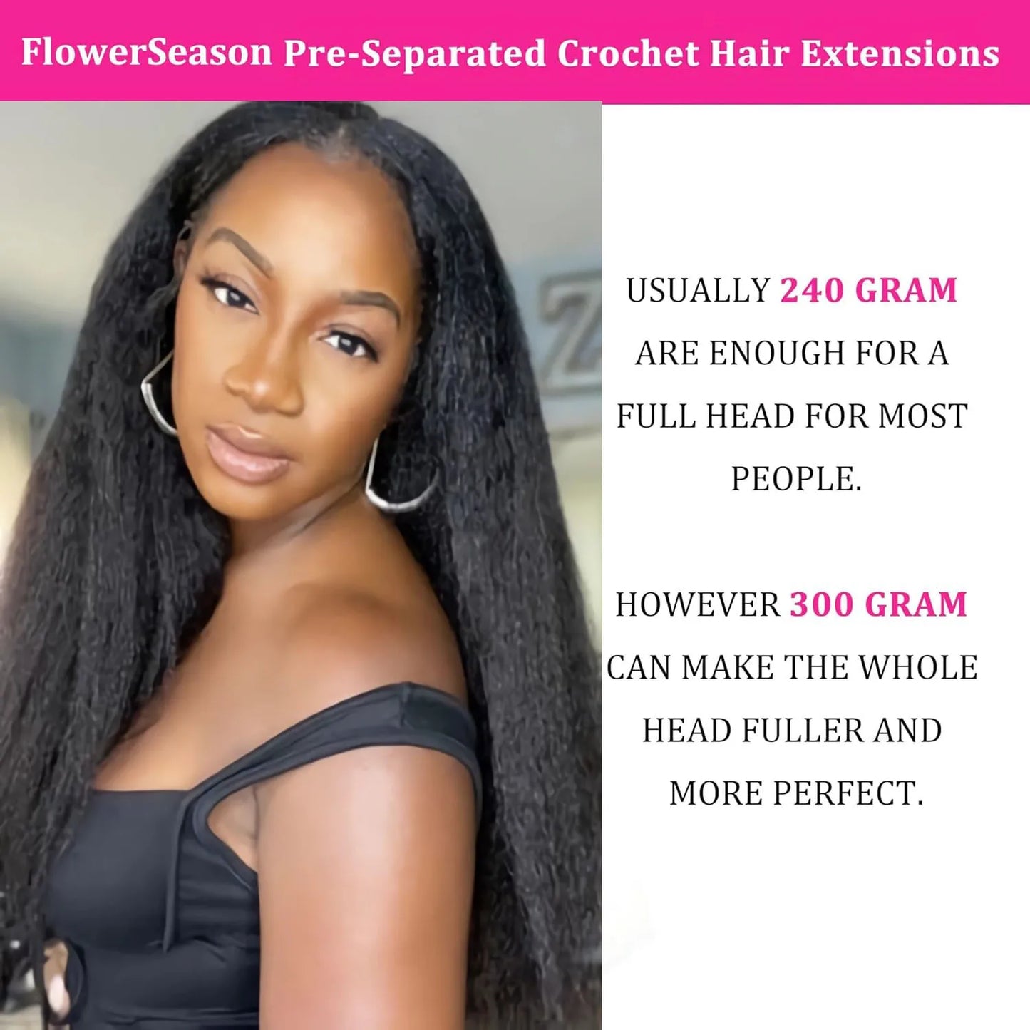 Kinky Straight Feather Crochet 100% Human Hair Extension Pre Separated Knotless Crochet Hair Bundles For Reusable Boho Braids