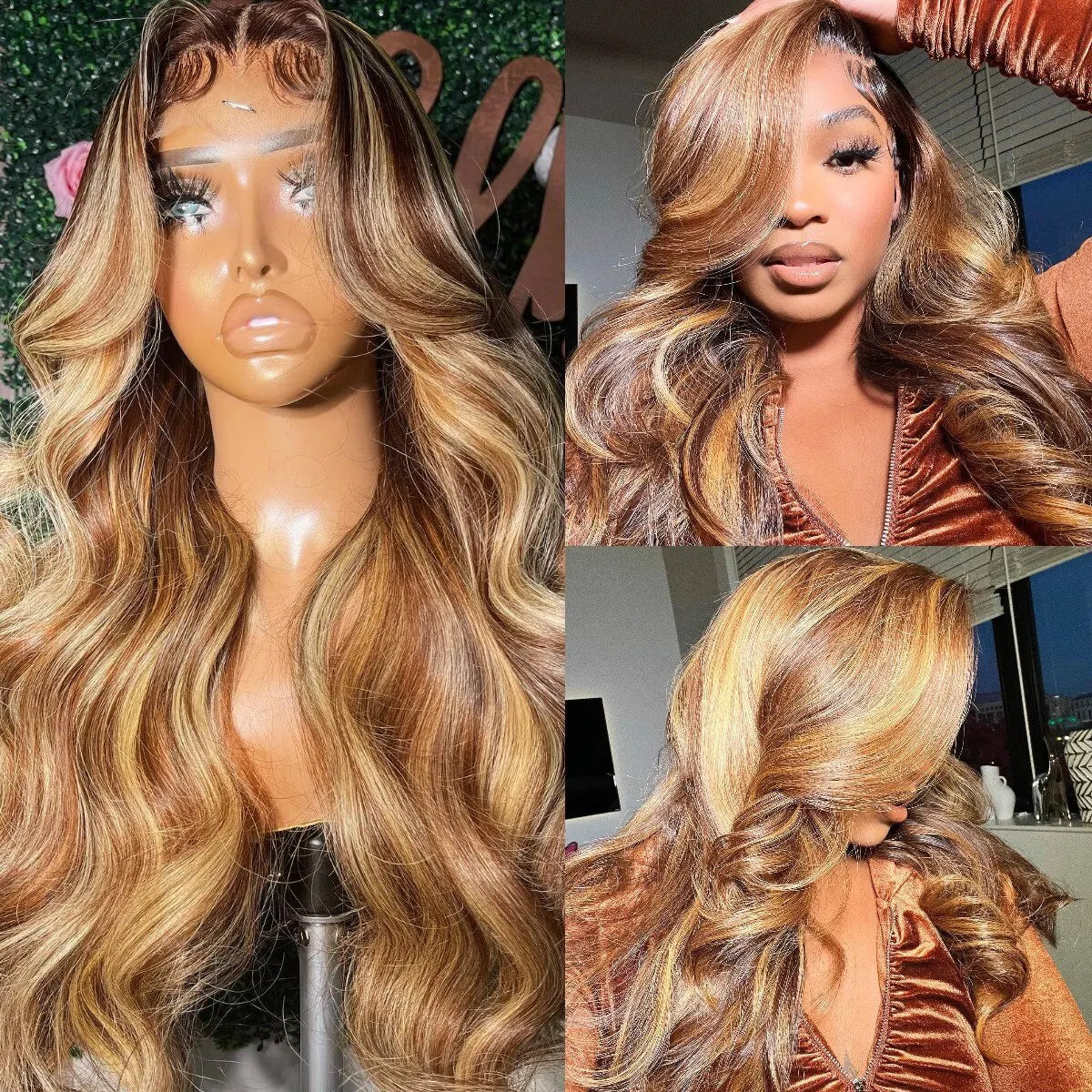 13x6 Highlight Wig Human Hair Body Wave Full HD Lace Frontal Wigs For Women Brazilian Human Hair Wig Honey Blonde Lace Front Wig