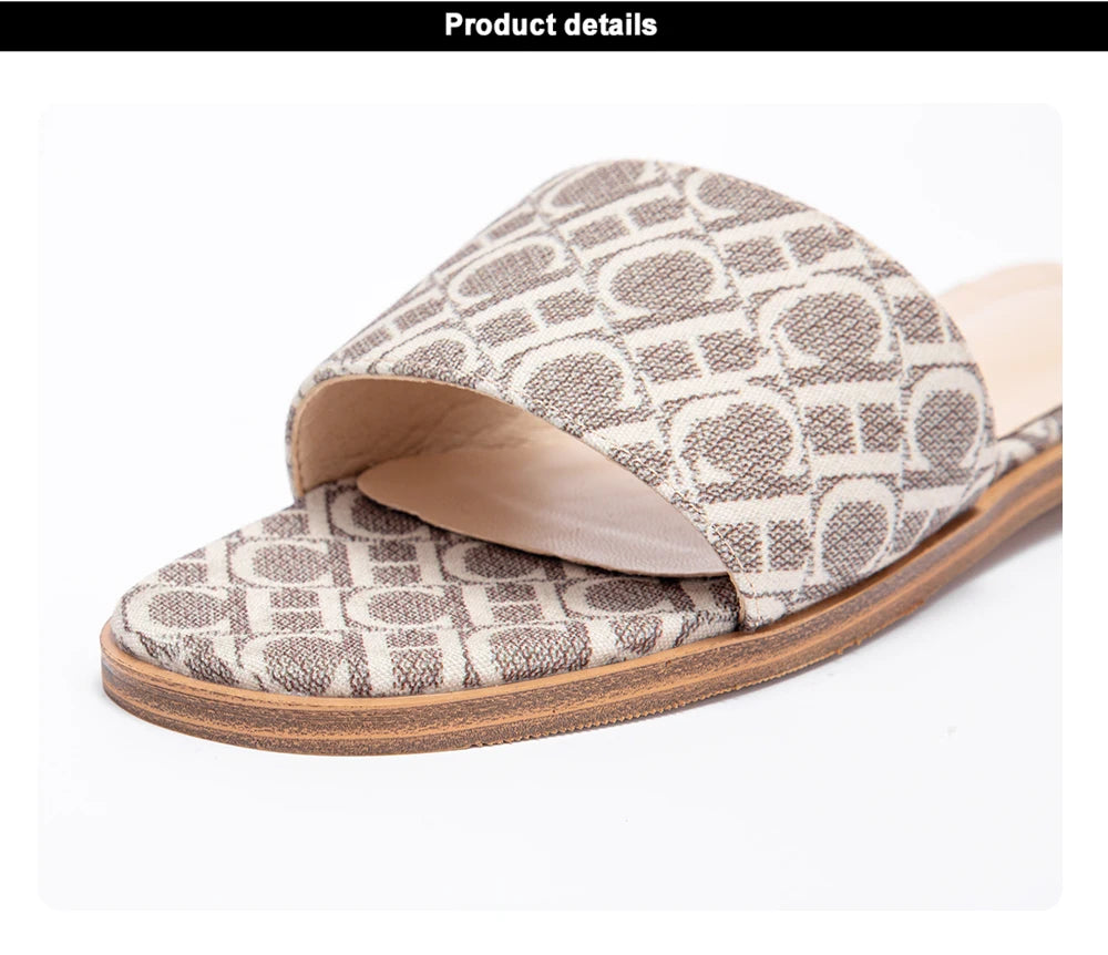 Classic Simple Design Wearable Comfortable Anti-slip Sole Letter Printed Slippers Seasonal New Summer Fashion Women's Sandals
