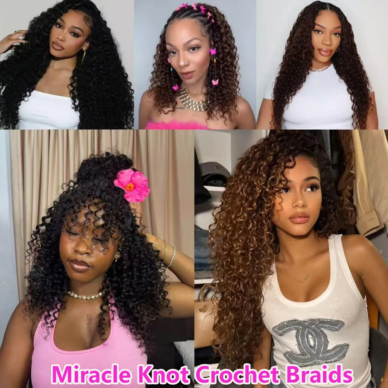 12A Small Spirals Curly Crochet Human Hair Extensions Deep Pixie Curls Crochet Hair Pre Separated Knotless Miracle Knot Braids
