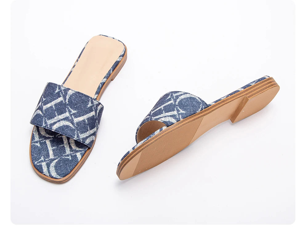 Classic Simple Design Wearable Comfortable Anti-slip Sole Letter Printed Slippers Seasonal New Summer Fashion Women's Sandals