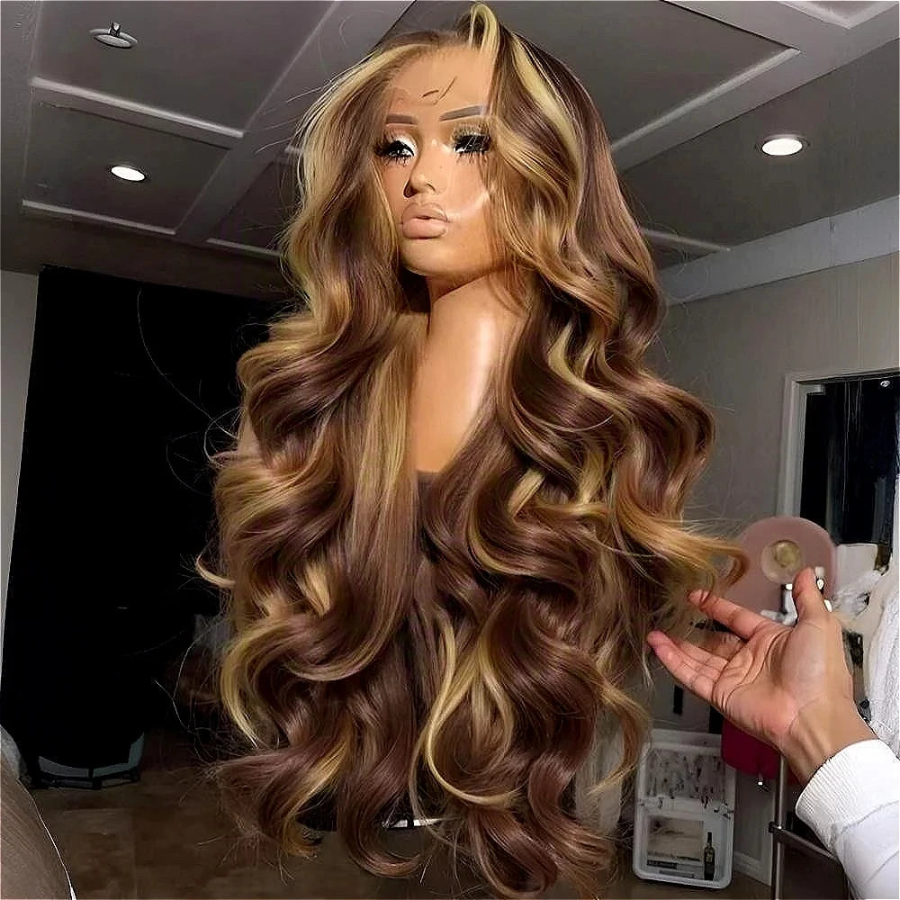 Highlight Body Wave Wig Brazilian Human Hair Wigs For Black Women 13x4 Honey Blonde Lace Front Wig 13x6 HD Lace Frontal Wig Sale