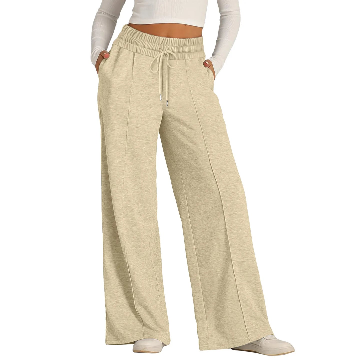 Tie Pants For Women Summer Casual Loose Wide Leg Trousers Jumpsuit Casual Spaghetti Strap Stretchy Long Pant Sports Sweatpants